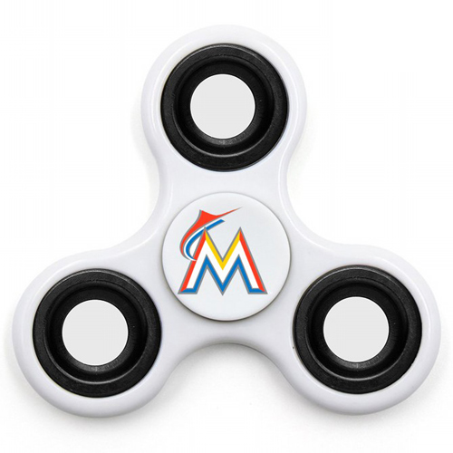 MLB Miami Marlins 3 Way Fidget Spinner I58 - White - Click Image to Close